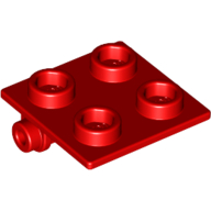 Lego Hinge Brick 2 x 2 Top Plate Thin / Red