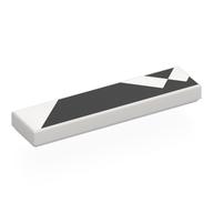 Lego Tile 1 x 4 with Black Shapes Print / White