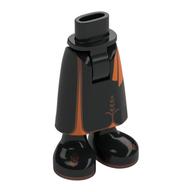 Lego Minidoll Hips and Skirt with Ankles with Dark Orange Trim / Black