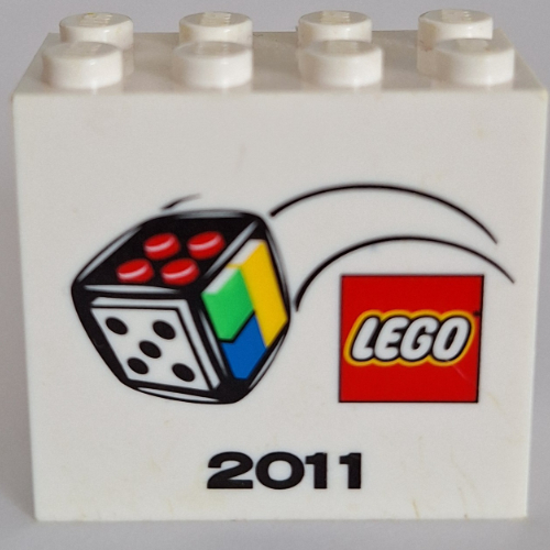 Lego Brick 2 x 4 x 3 with LEGO Games Logo '2011' Print