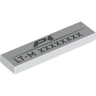 Lego Tile 1 x 4 with P1 Symbol, Code Print