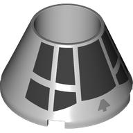 Lego Cone 4 x 4 x 2 Hollow No Studs with Black Cockpit print
