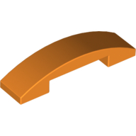 Lego Brick Curved 4 x 1 Double with No Studs / Orange