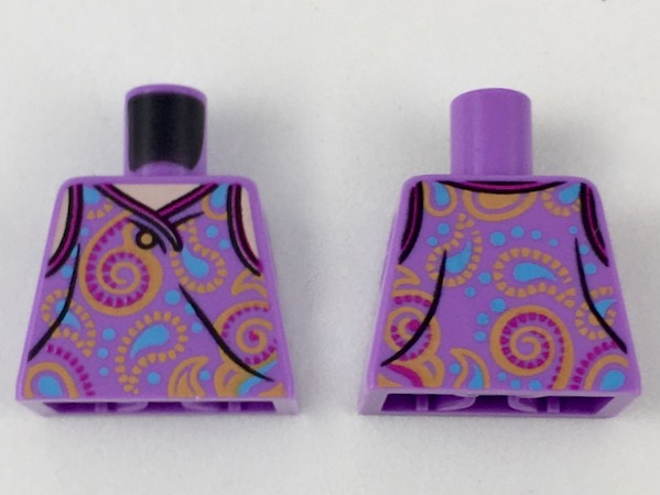 Lego Torso Paisley Tank Top with One Button Pattern / Medium Lavender