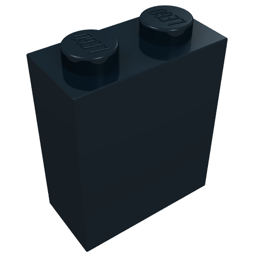 Lego Brick 1 x 2 x 2 with Inside Axle Holder / Black