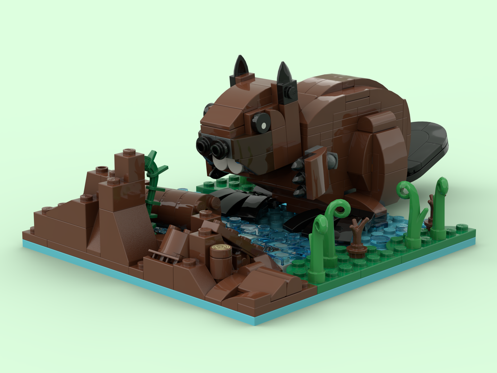 Lego Beaver with Display Base