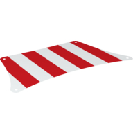 Lego Sail 33 x 17 Trapezoid with 4 Holes, Red Stripes Print / White