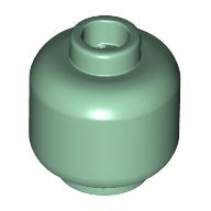 Lego Minifig Head [Plain] [Blocked Open Stud] / Sand Green