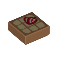 Lego Tile 1 x 1 with Waffle, Strawberries Print