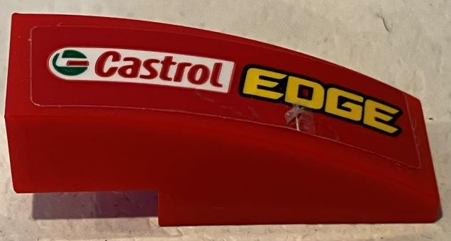 Lego Slope, Curved 3 x 1 with 'Castrol EDGE' Pattern Model Left Side (Sticker) - Set 75881