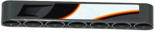 Lego Technic, Liftarm Thick 1 x 7 with Air Intake and Red, Orange and White Flame Bottom Pattern Model Right Side (Sticker) - Set 42046