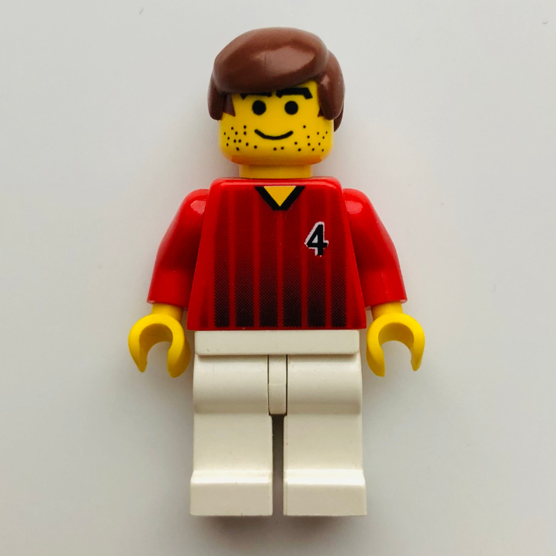 Lego Soccer Player Red Torso, White Legs #4
