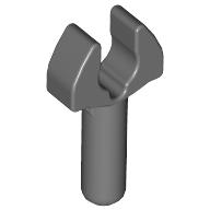 Lego Bar 1L with Clip [Cut Edges and One Side Hole] [Gap in Clip] / Dark Bluish Gray
