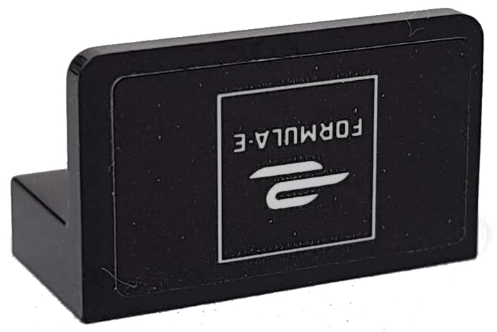 Lego Panel 1 x 2 x 1 with Upside Down White Formula E Logo on Black Background Pattern (Sticker) - Set 76898