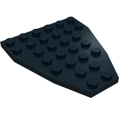 Lego Wedge Plate 7 x 6 Boat Bow without Stud Notches / Black