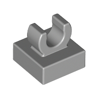 Lego Tile Special 1 x 1 with Clip with Rounded Edges / Light Bluish Gray