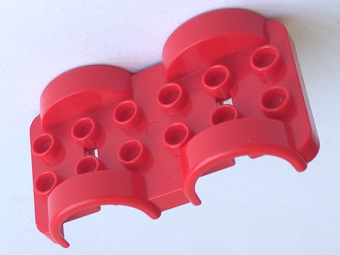 Lego Duplo Car Base 2 x 6 with Mudguards / Red