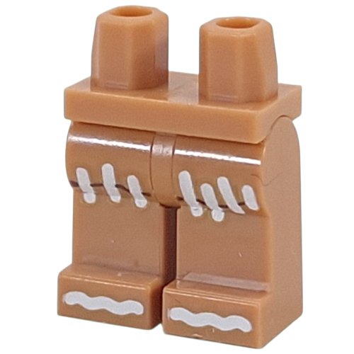 Lego Hips and Medium Nougat Legs with Ginger Bread, White Icing Print
