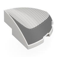 Lego Brick Round Corner, Curved 3 x 3 x 1 Quarter Circle with Dark Bluish Grey Mesh, Shape print