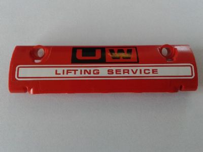 Lego Technic, Panel Curved 11 x 3 with 'UW LIFTING SERVICE' Pattern (Sticker) - Set 8258