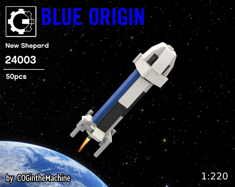 Lego 1:220 New Shepard rocket