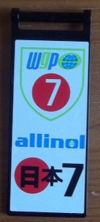 Lego Flag 7 x 3 with Bar Handle with 'WGP 7 allinol 7' Pattern (Sticker) - Set 8679