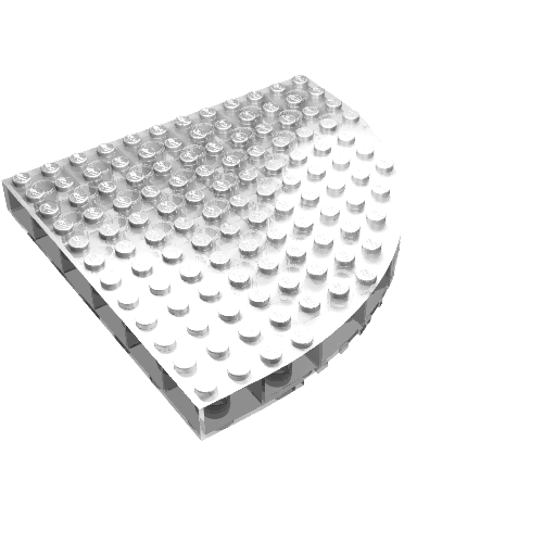 Lego Brick Round Corner 12 x 12 / Trans-Clear