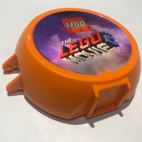 Lego Pod, Round, Half Front with The LEGO Movie 2 Sticker and Hologram