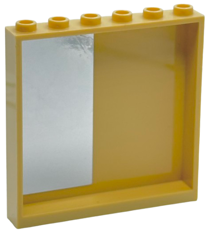 Lego Panel 1 x 6 x 5 with Half Mirror Pattern Model Left Side (Sticker) - Set 76450 / Tan