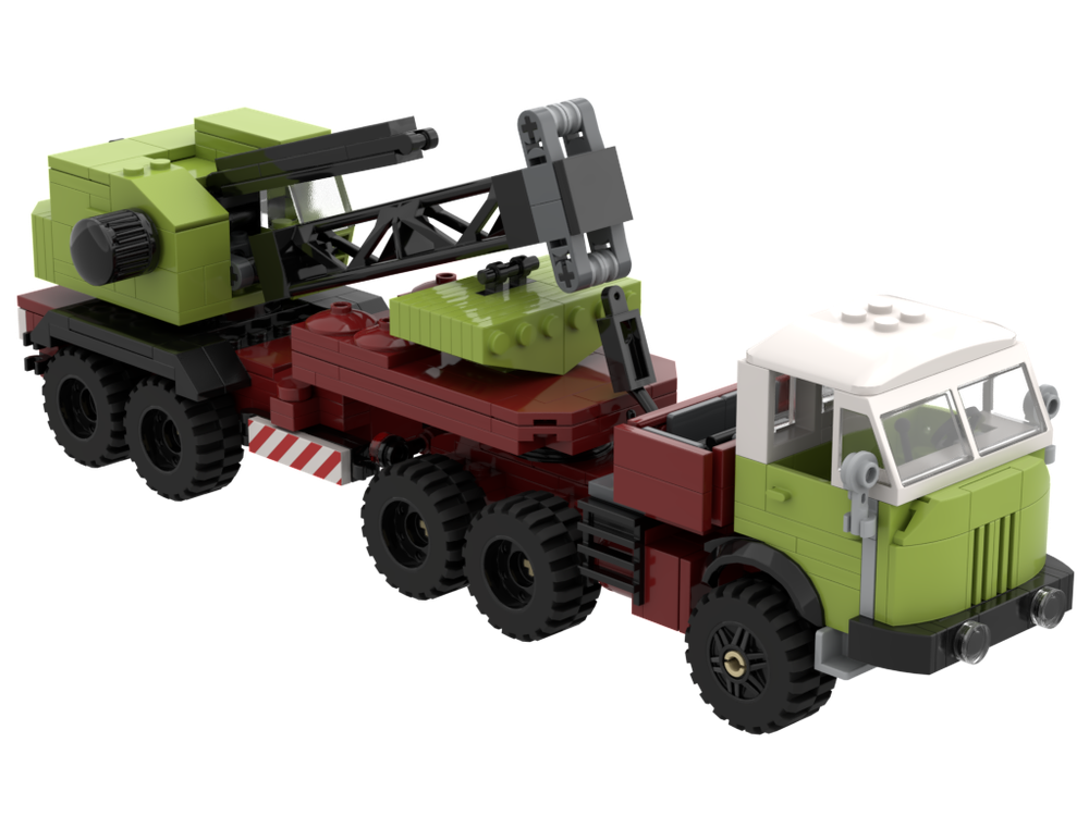 Lego Mobile Crane Henschel semi truck with crane trailer