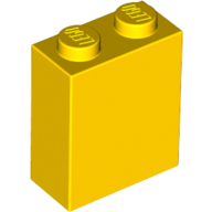 Lego Brick 1 x 2 x 2 with Inside Stud Holder / Yellow