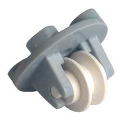 Lego Plate, Round 2 x 2 Thin with Wheel Holder with White Pulley Wheel (2655 / 3464)