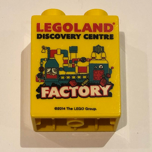 Lego Duplo Brick 1 x 2 x 2 with Legoland Discovery Centre Factory Print - 2014