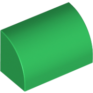 Lego Brick Curved 1 x 2 x 1 No Studs / Green
