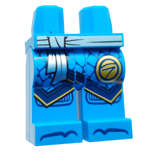 Lego Hips and Dark Azure Legs with Metallic Blue Belt, Robes, Dark Blue/Gold Trim, Scales, Gold Symbol print