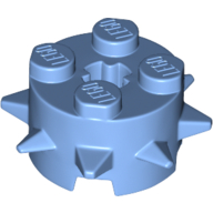 Lego Brick Round 2 x 2 Special with Spikes / Medium Blue