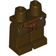 Lego Hips and Dark Brown Legs with Panel and Leather Laces Print (Aayla Secura) / Dark Brown