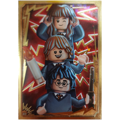 Lego Trading Card, Harry Potter, Gold Card - Hermione Granger, Ron Weasley and Harry Potter