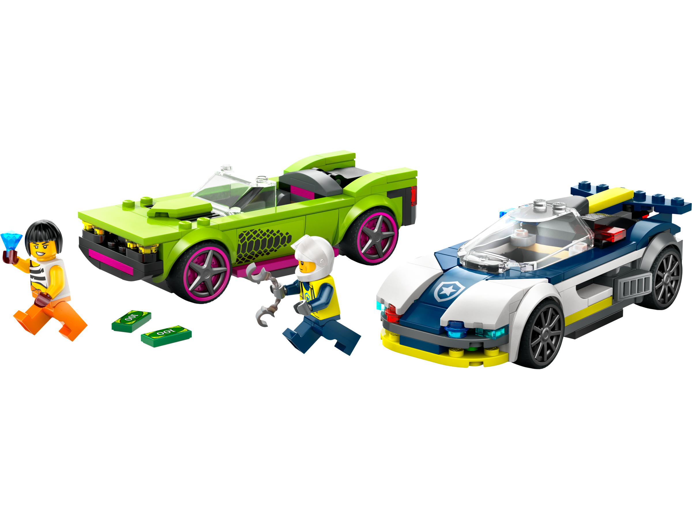 Lego Police Car and Muscle Car Chase