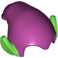 Lego Hat Drooping with Pointy Ears Bright Green pattern / Magenta