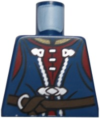 Lego Torso LotR Vest Long with Dark Red Shirt and Brown Belt Pattern (Boromir) / Dark Blue