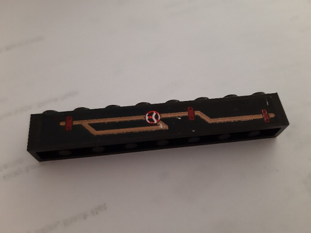 Lego Brick 1 x 8 with Steam Pipes Pattern Model Right Side (Sticker) - Set 3225