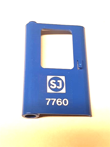 Lego Door 1 x 4 x 5 Train Left, Thin Support at Bottom with Swedish Train Logo and '7760' Pattern (Sticker) - Set 7760