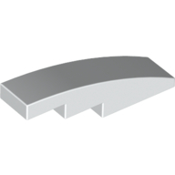 Lego Brick Curved 4 x 1 No Studs [Stud Holder with Symmetric Ridges] / White