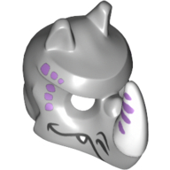 Lego Mask Rhino with Striped Horn Print / Light Bluish Gray