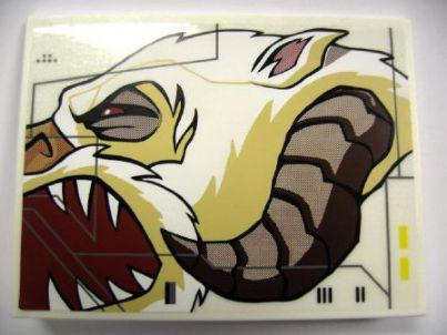 Lego Slope 10 6 x 8 with Wampa Face Profile Pattern Model Left Side (Sticker) - Set 10195