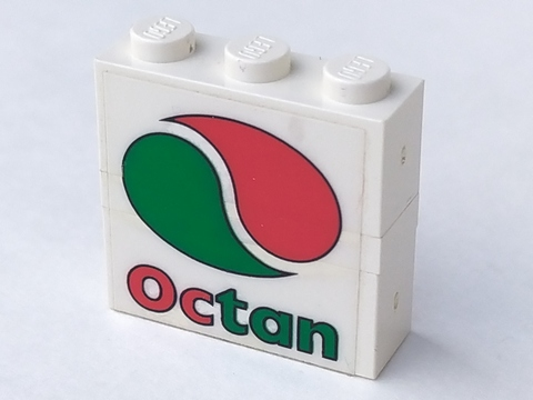 Lego Stickered Assembly 3 x 1 x 2 1/3 with Octan Logo Pattern on Both Sides (Stickers) - Sets 6397 / 6472