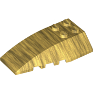 Lego Brick Wedged, Curved 6 x 4 Triple / Pearl Gold