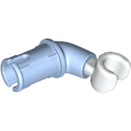 Lego Arm, with Pin, White Hand / Bright Light Blue