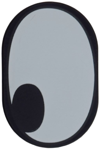 Lego Tile, Round 2 x 3 Oval with White Eye with Pupil Corner Pattern Model Left Side / Black